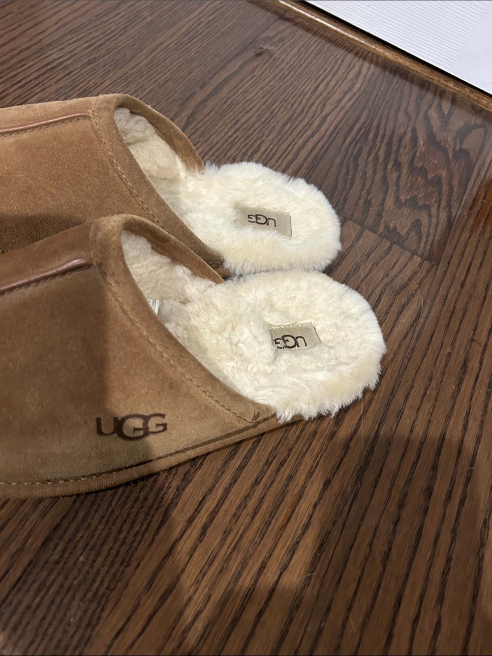 UGG Men's Chestnut Suede Shearling Lined Slippers scuff slipper shoes 11 - Picture 5 of 7